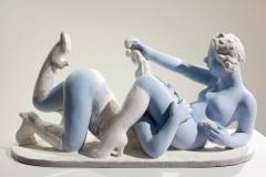 untitled · 2010 · ceramic, kiln-fired white and blue engobe · 54 x 25 x 27 cm · photo: ludger paffrath